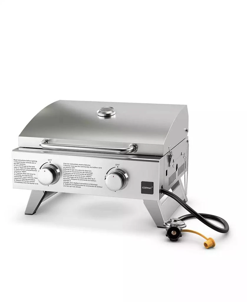 GIVIMO Stainless Steel Propane Grill with Lid for Outdoor Camping Tailgating Picnic Party-Silver 7