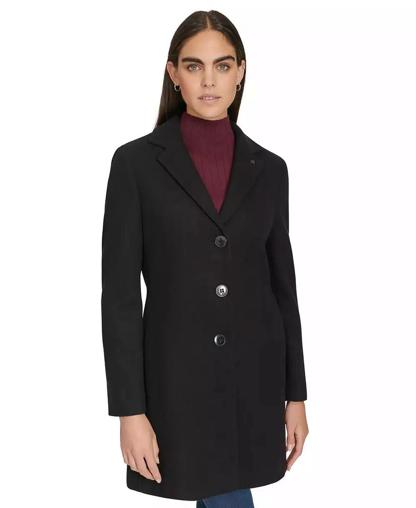 Calvin Klein Women's Single-Breasted Notched-Collar Coat 1