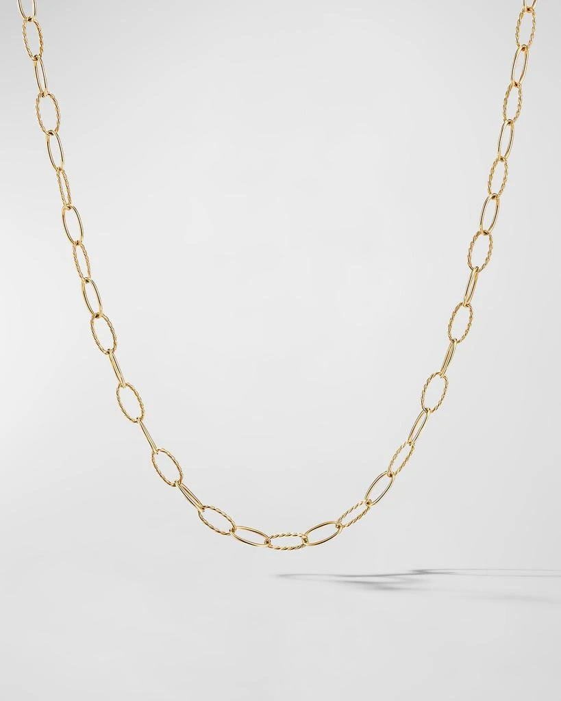 David Yurman Elongated Oval Link Necklace in 18K Gold, 6mm, 32"L