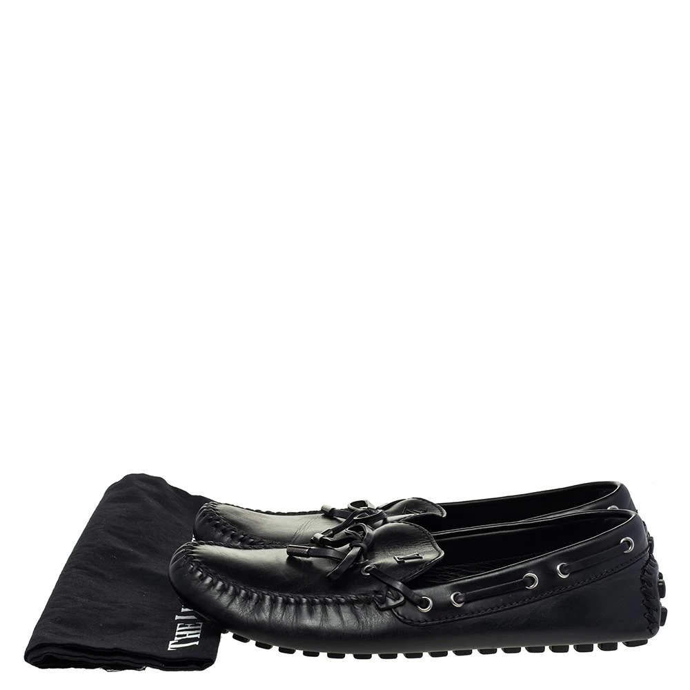 Louis Vuitton Louis Vuitton Black Leather Bow Slip On Loafers Size 43.5 8
