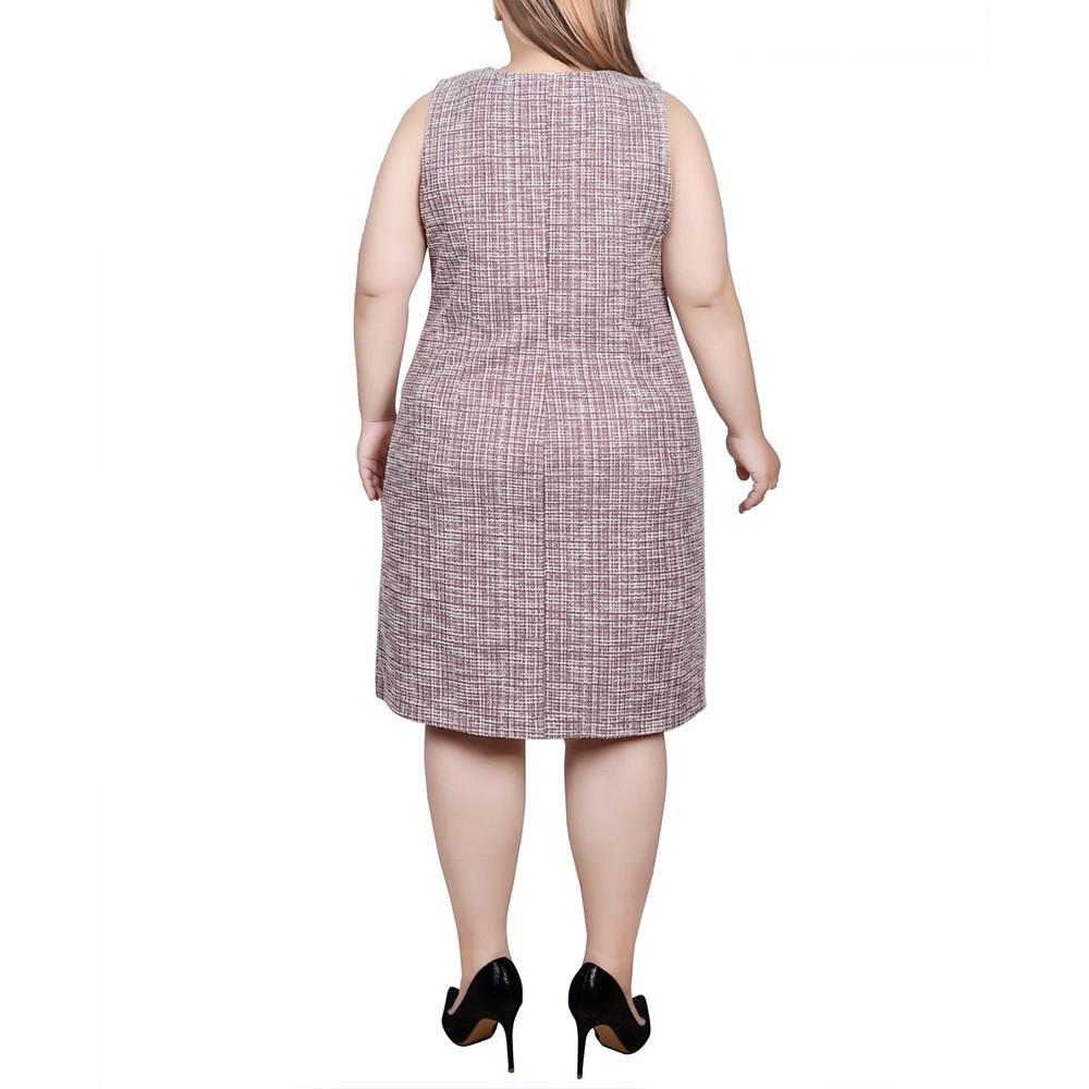 NY Collection Plus Size Long Sleeve Jacket and Tweed Dress, 2 Piece Set