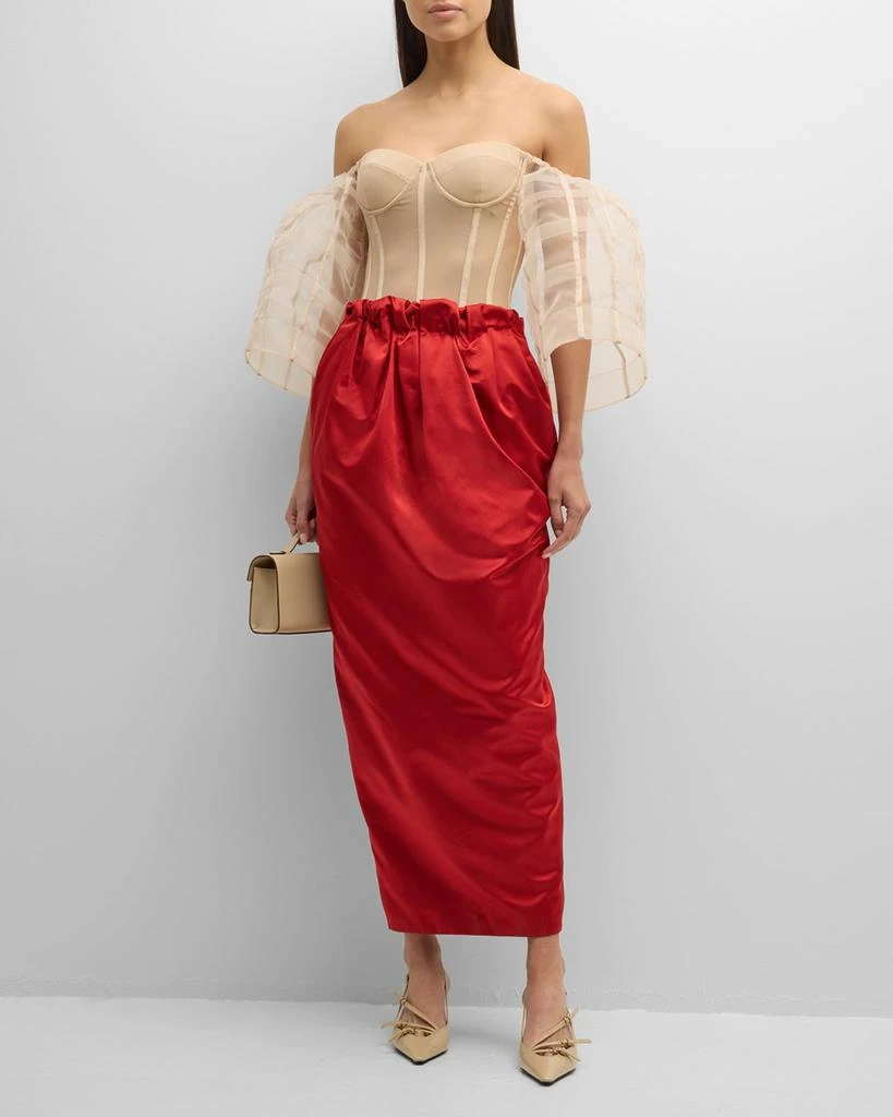 Hellessy Emma Off-The-Shoulder Corset Silk Duchess Maxi Dress 2