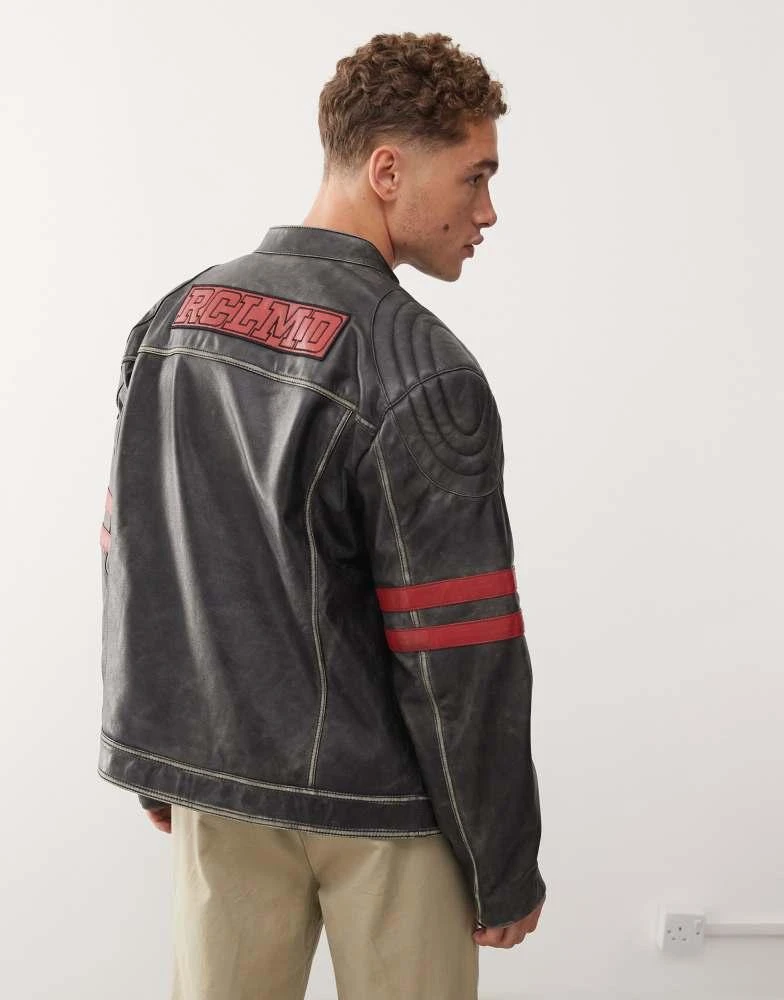 Reclaimed Vintage Reclaimed Vintage real leather motor jacket 3
