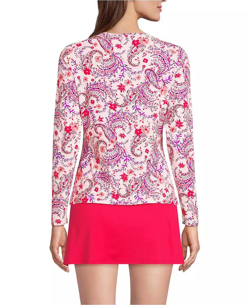 Lands' End Petite SunShade UPF 50 Long Sleeve Relaxed Rash Guard Print
