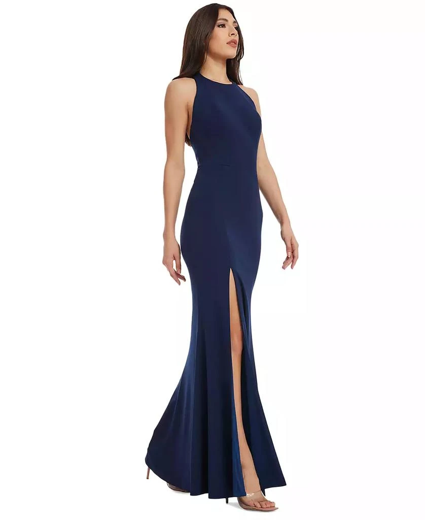 Dress The Population Women's Paige Side-Slit Halter Gown 3