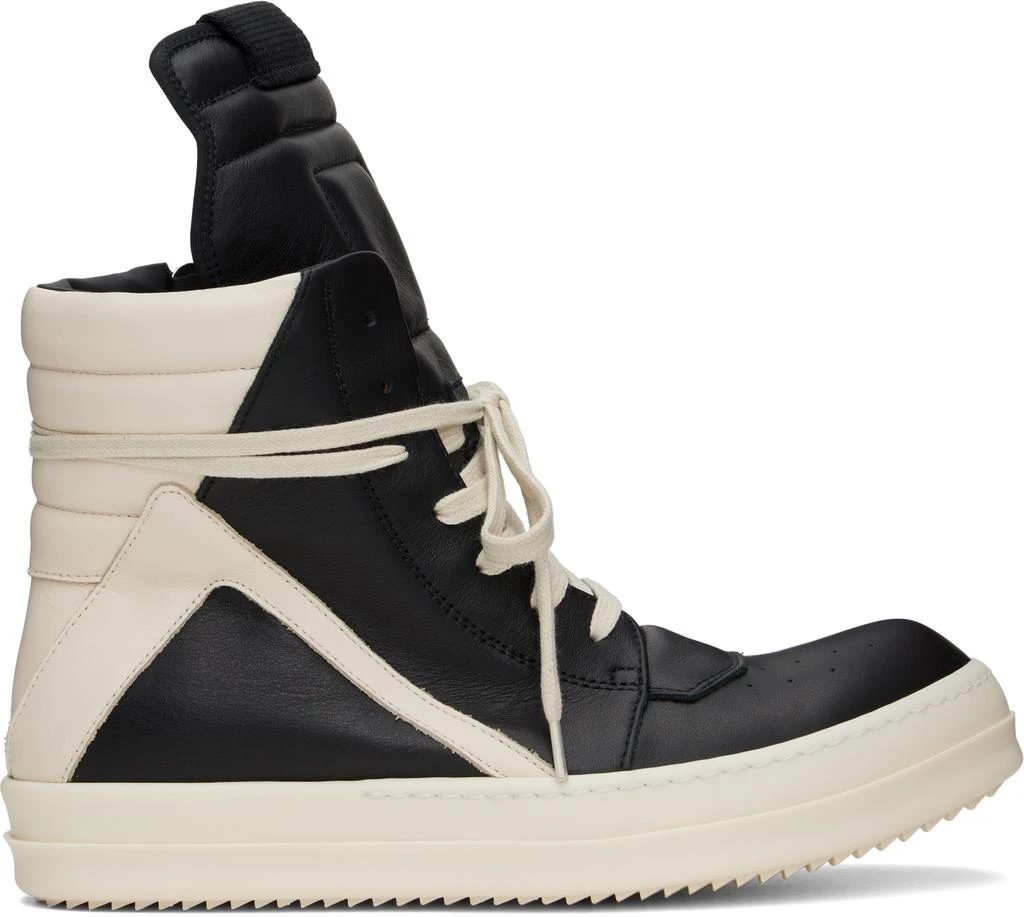 Rick Owens Black & Off-White Hollywood Geobasket Sneakers 1
