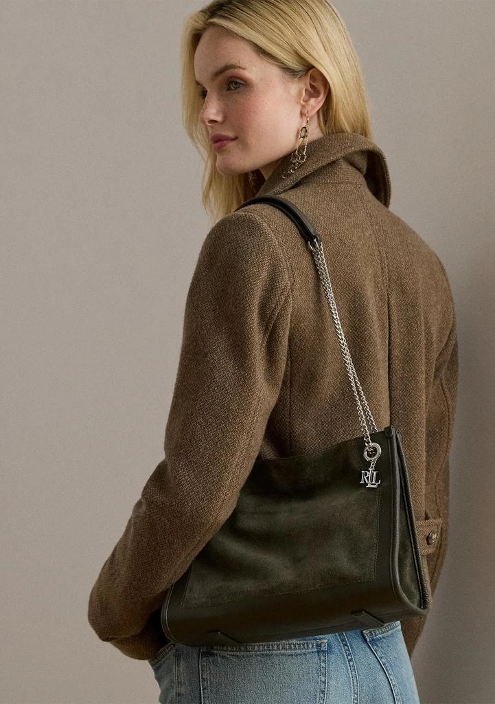 Ralph Lauren Suede & Leather Medium Bradley Tote Bag