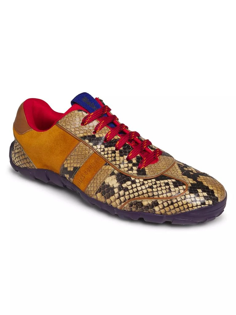 WALES BONNER Dream Study Snake-Printed Leather & Suede Low-Top Sneakers 2