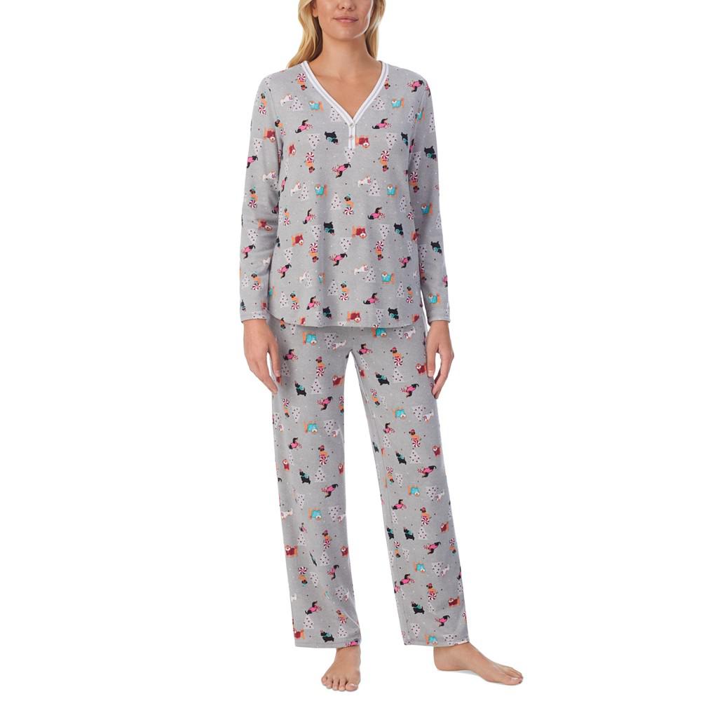 Cuddl Duds Holiday Dogs Henley Pajama Set