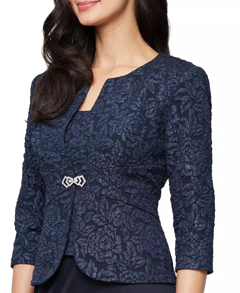 green emerald velvet dress Alex Evenings Midi Dress & Jacket - Blue
