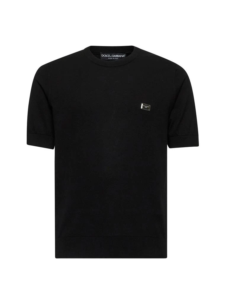 Dolce & Gabbana DOLCE & GABBANA | Black cotton logo plate sweater | Man | 54 1