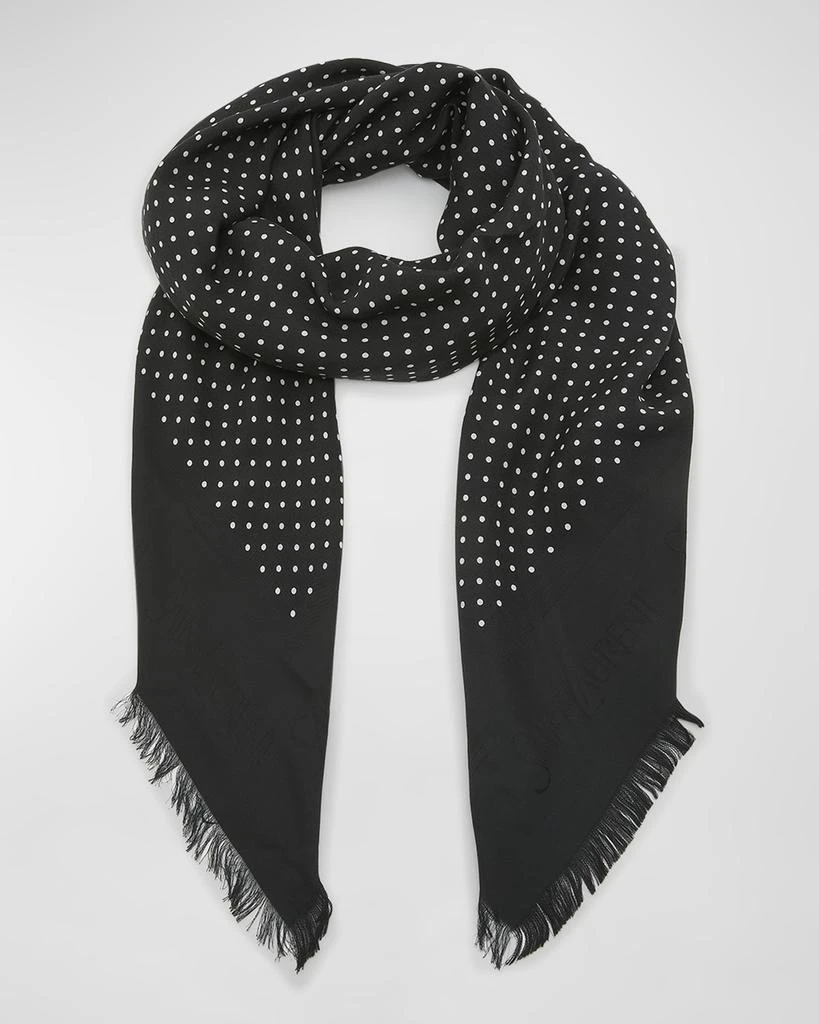 Yves Saint Laurent Polka-Dot Modal-Blend Scarf 1