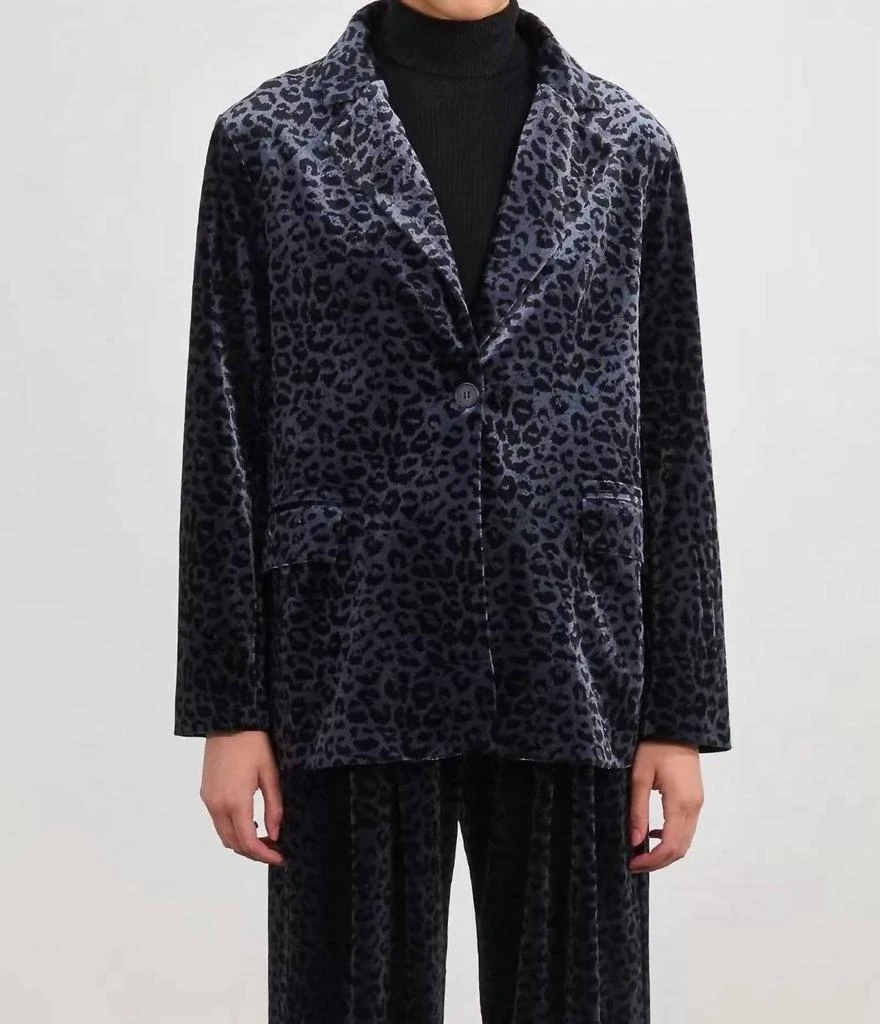 Molly Bracken Molly Bracken - Velvet Leopard Long Sleeve Blazer