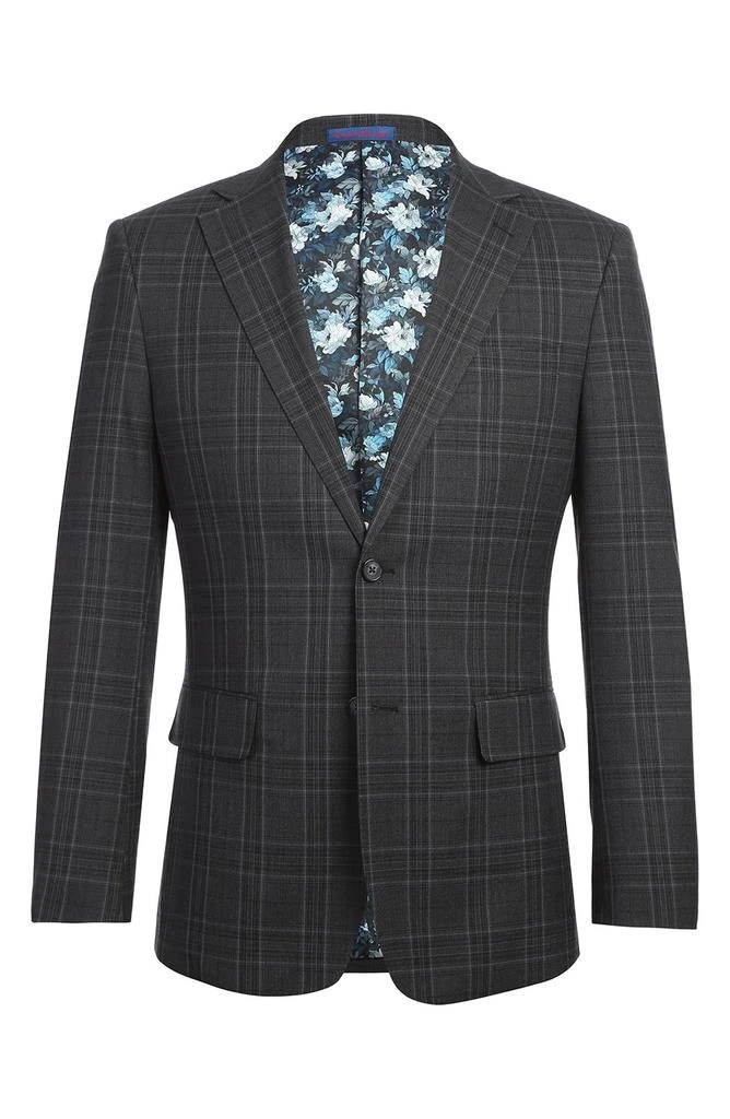 English Laundry Plaid Trim Fit Notch Lapel Two-Piece Suit 5