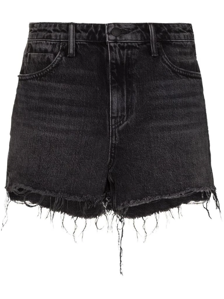 Alexander Wang Alexander Wang Raw-Hem Mid-Rise Denim Shorts Clothing 1