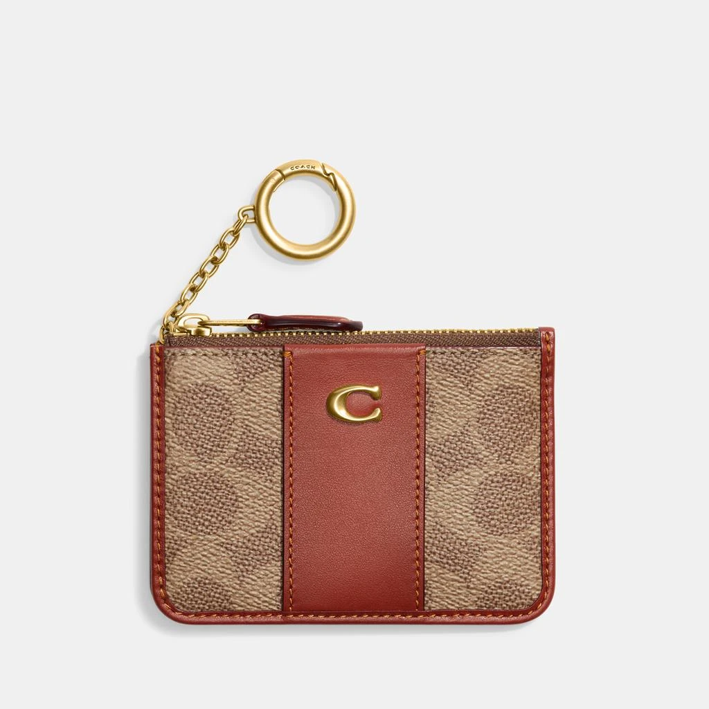 Coach Leather Signature Leather Mini ID Card Case 1