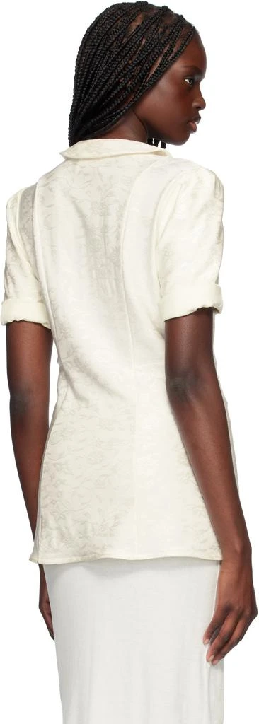 Jil Sander Off-White Fluid Viscose Flower Jacquard Shirt 3