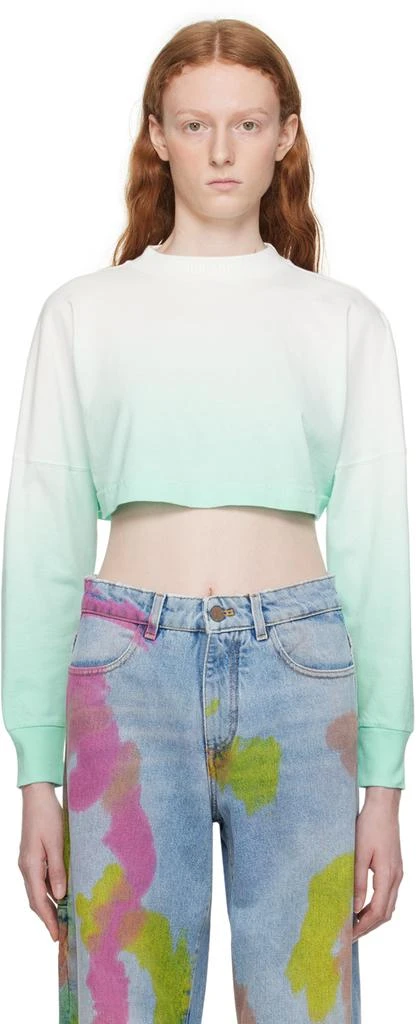 Palm Angels Blue & White Overlogo Long Sleeve T-shirt 1