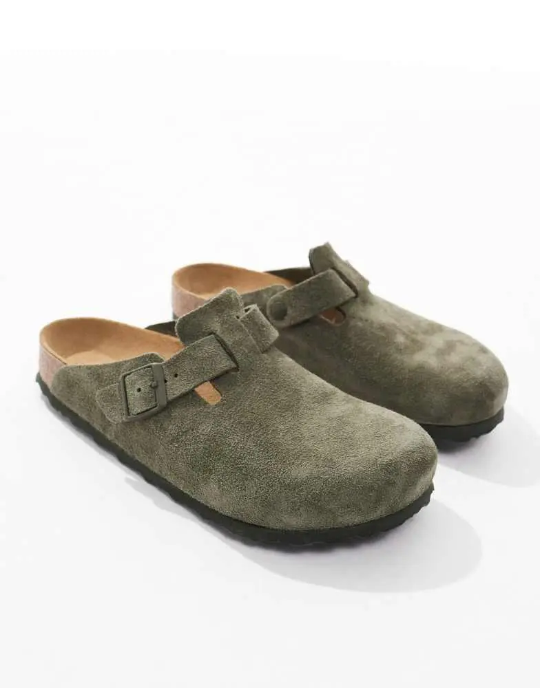 Birkenstock Birkenstock Boston suede clogs in thyme khaki  display picture 1