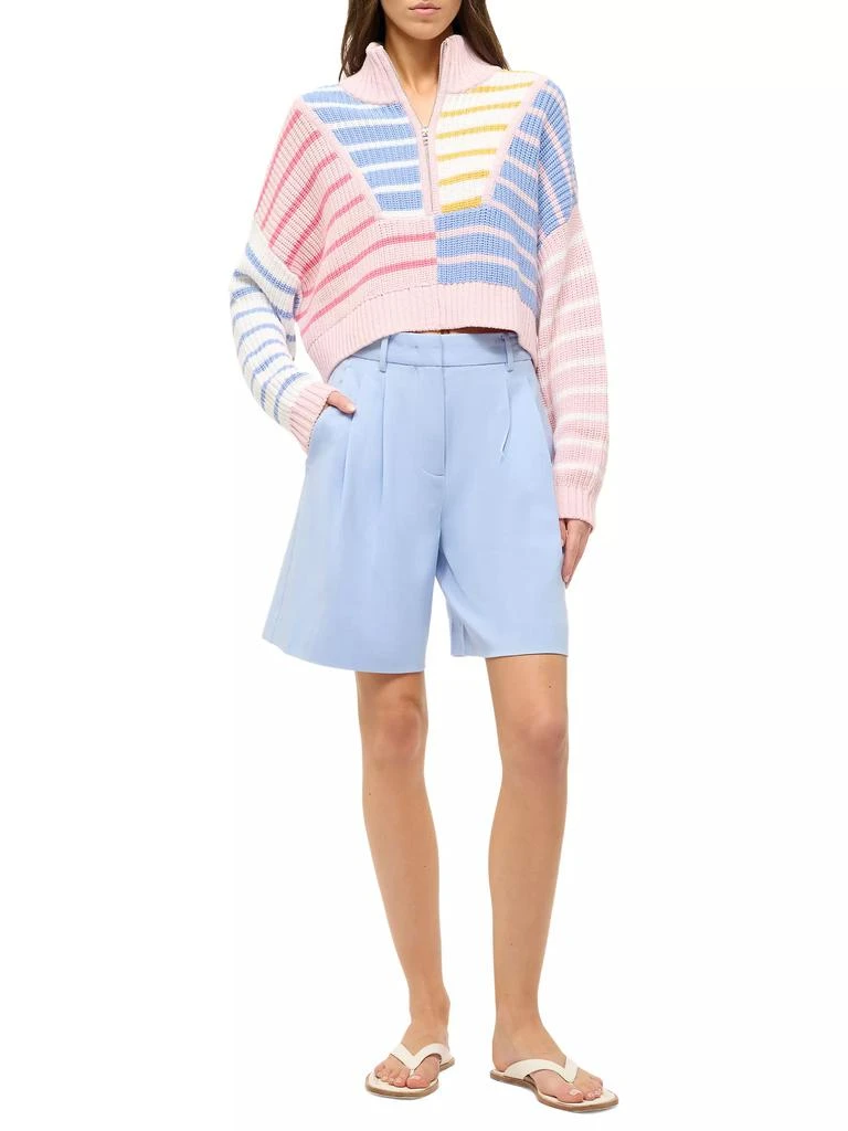 Staud Hampton Quarter-Zip Cotton-Blend Sweater 2