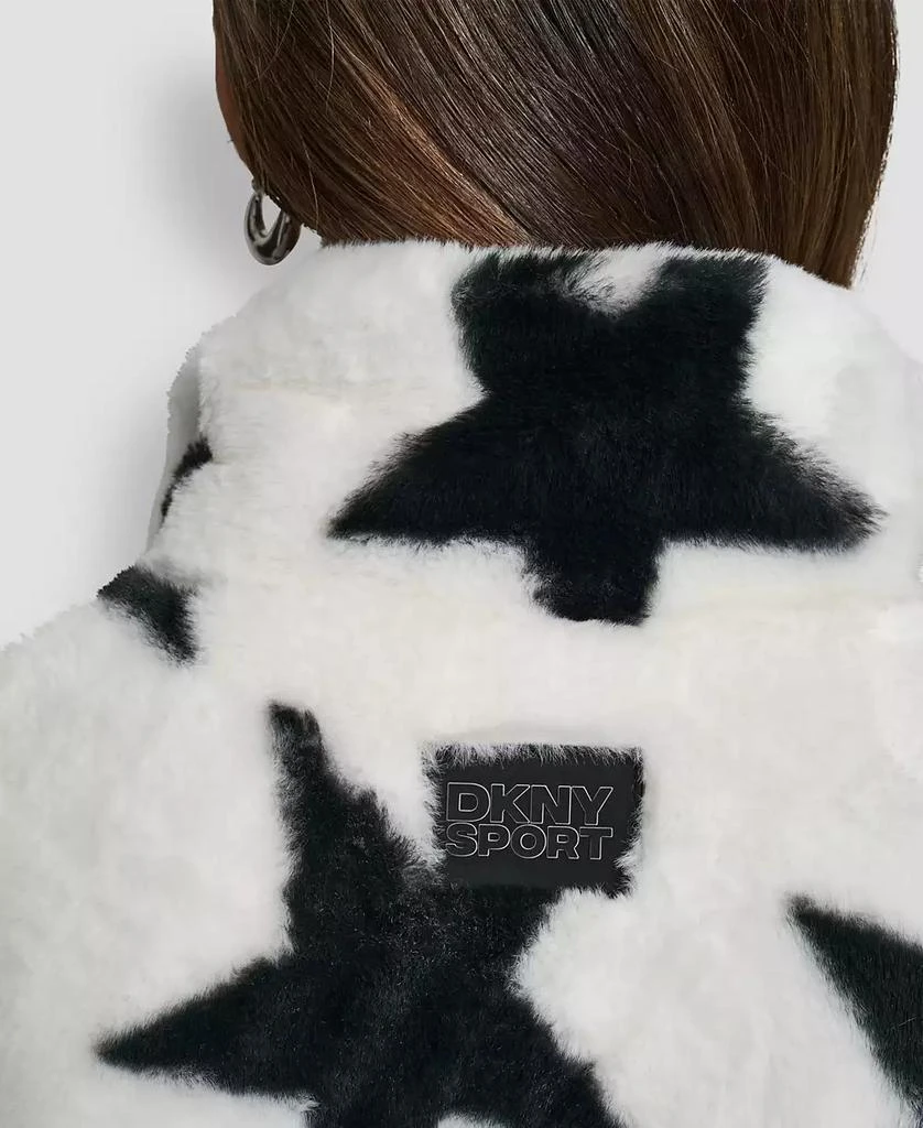 DKNY Women's Star Print Faux Fur Vest 5