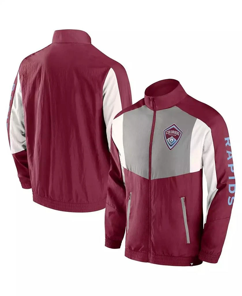 Fanatics Men's Burgundy Colorado Rapids Net Goal Raglan Full-Zip Track Jacket 1