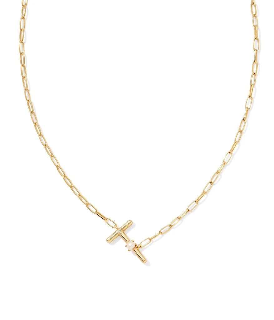 Kendra Scott Pearl Letter T Short Pendant Necklace 2