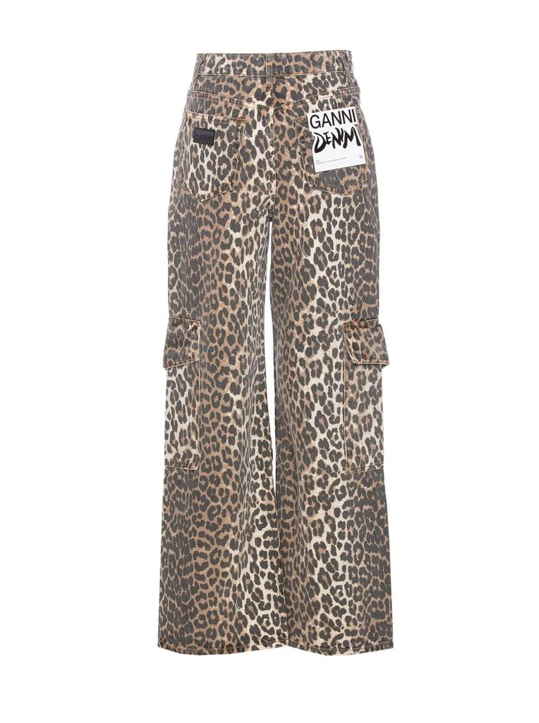 Ganni Ganni Leopard Printed Straight Leg Jeans 2