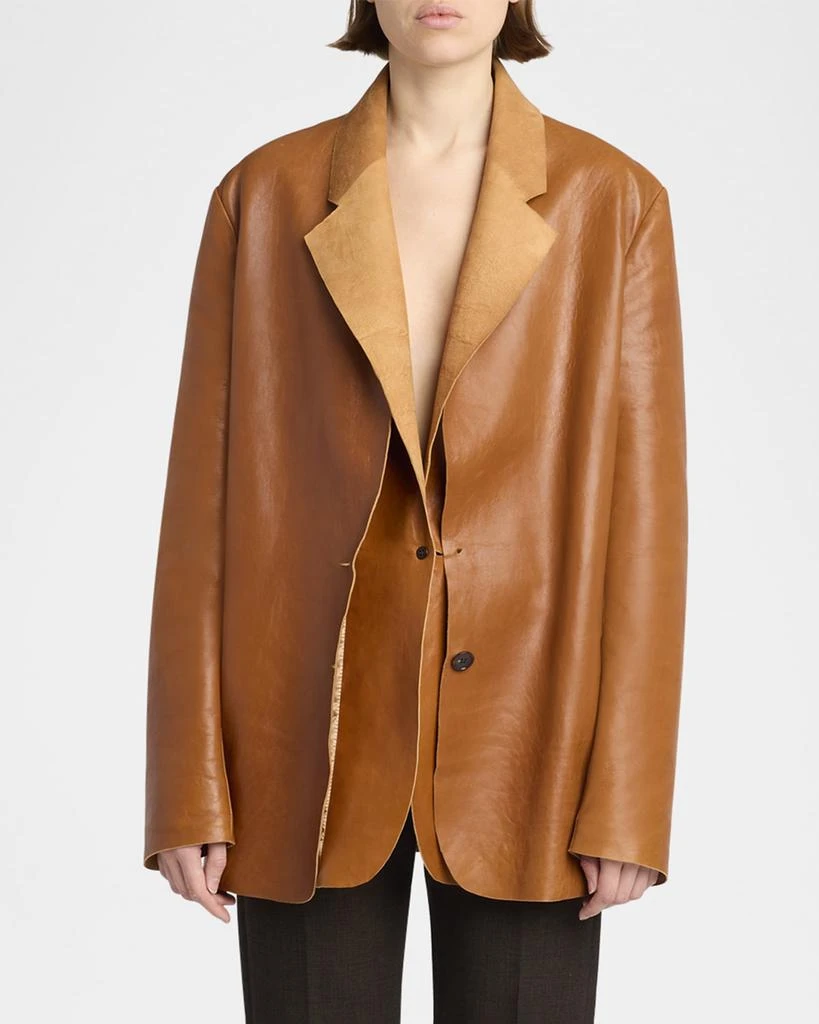 The Row Lysandre Leather Jacket 4
