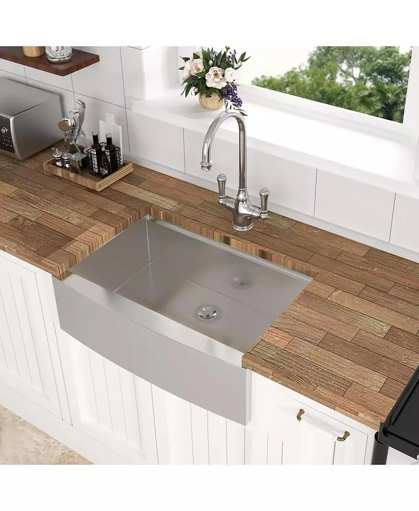 Flynama 30x21x9inch Farmhouse Kitchen Sink Workstation Stainless Steel 16 Gauge Apron Front 4