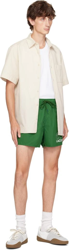 Lacoste Green Croc Print Swim Shorts 4