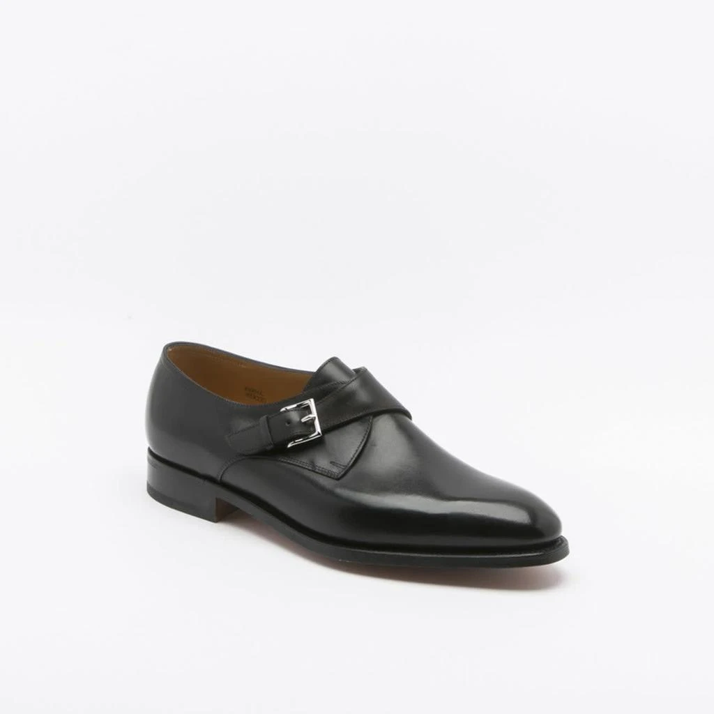 John Lobb Black Calf Monk Strap Shoe 1