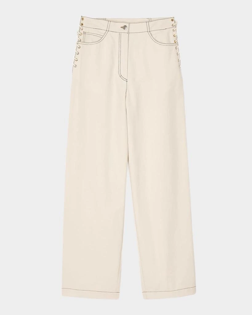 Sandro Leon Wide Lace-Up Jeans 1