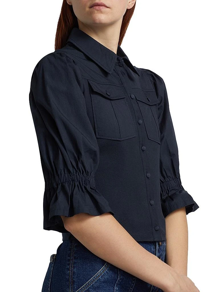 Cinq à Sept Lyric Pufff-Sleeve Denim Top 6