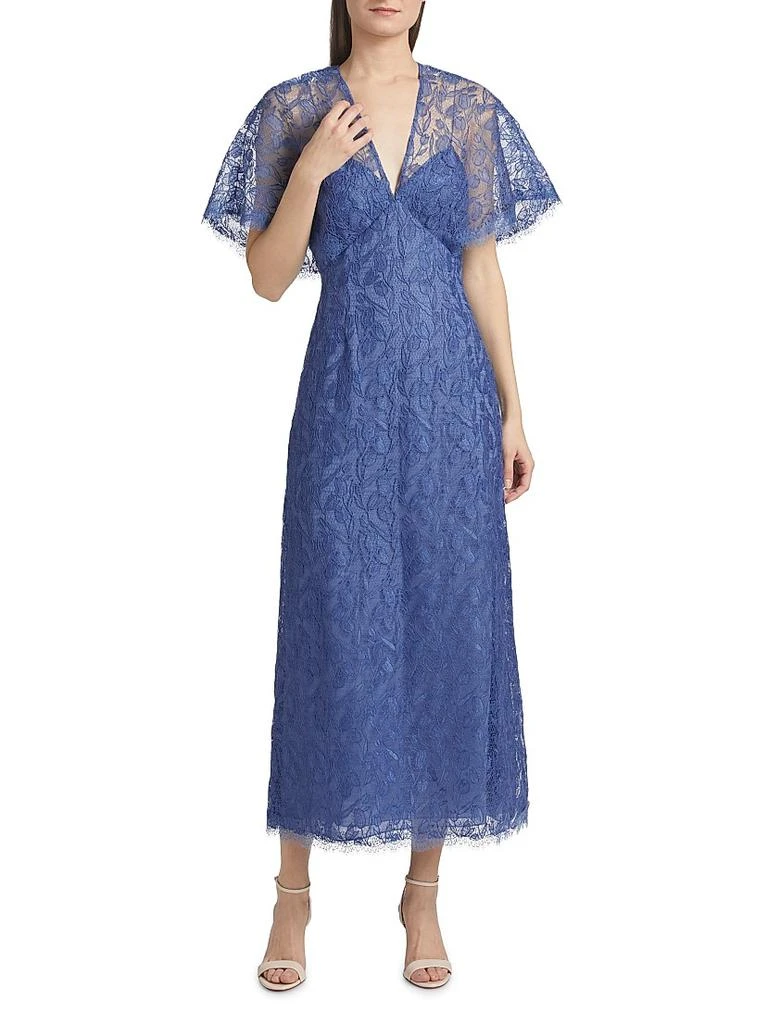 LELA ROSE Lace V-Neck A-Line Cocktail Dress 3
