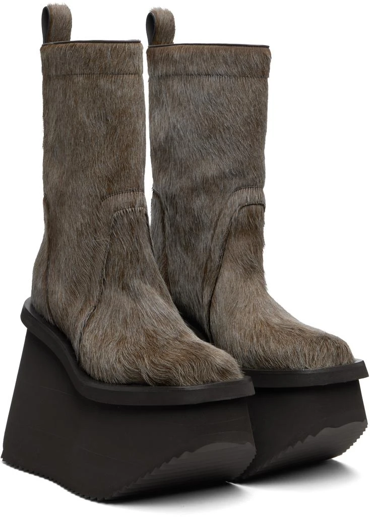 Rick Owens Brown Concordians Factory Boots 4