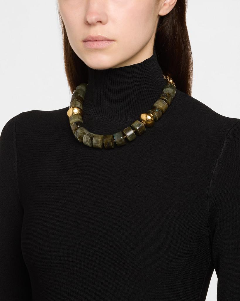 Devon Leigh Labradorite and Gold Accent Beaded Choker Necklace