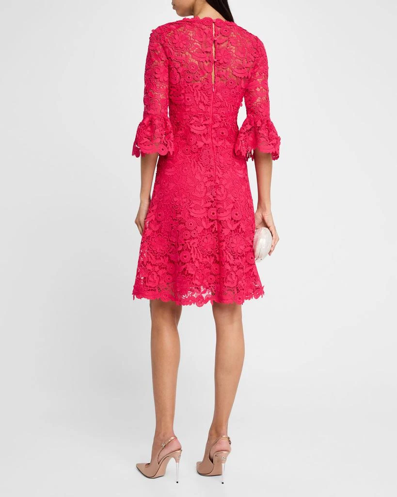 Teri Jon Bell-Sleeve Floral Lace Dress 3