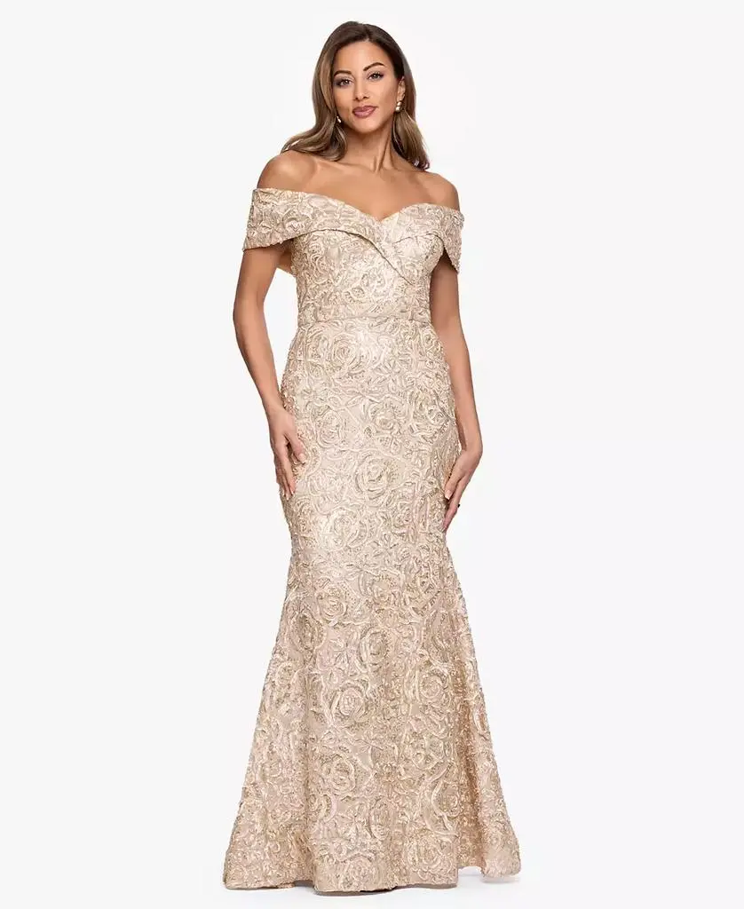 XSCAPE Women's Off-The-Shoulder Ball Gown
