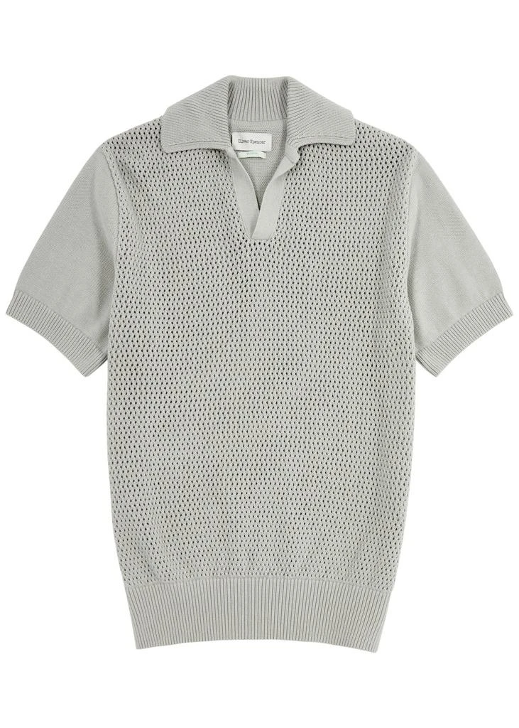 Oliver Spencer Penhale pointelle-knit cotton polo shirt 1