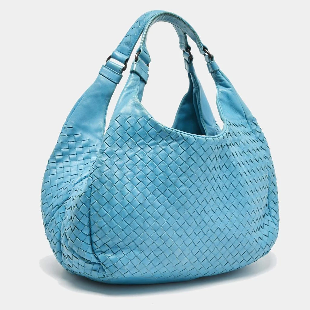 Bottega Veneta Bottega Veneta Blue Intrecciato Leather Small Campana Hobo 3