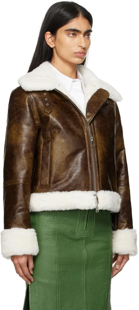 STAND STUDIO Brown & Off-White Lorelle Faux-Shearling Jacket 2