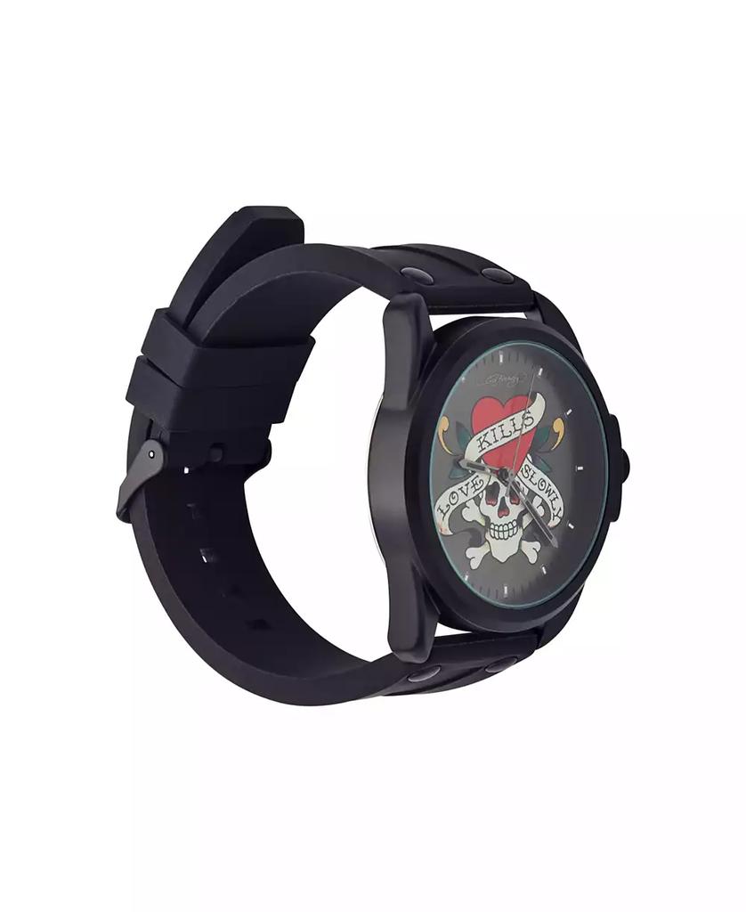 Ed Hardy Men's Matte Black Silicone Strap Watch