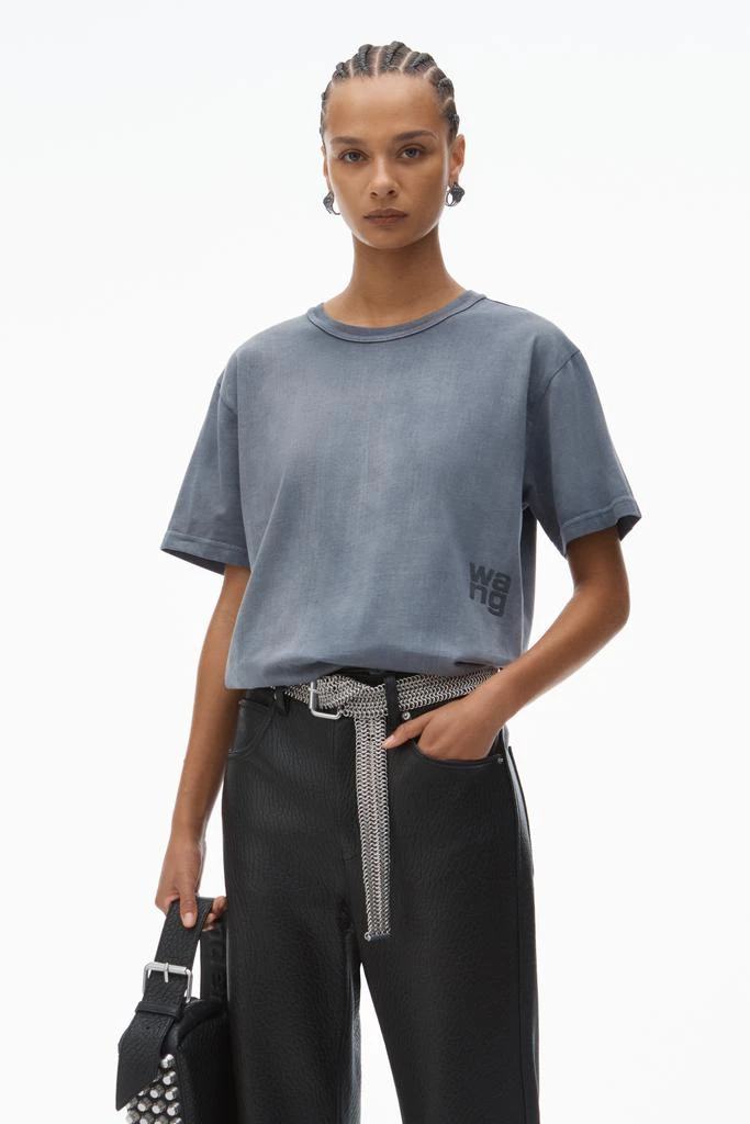Alexander Wang puff logo tee in cotton jersey 1