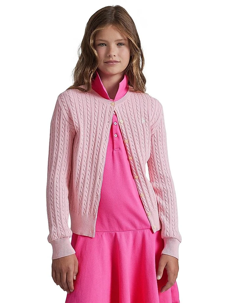 Ralph Lauren Girl's Cable-Knit Cotton Cardigan 3