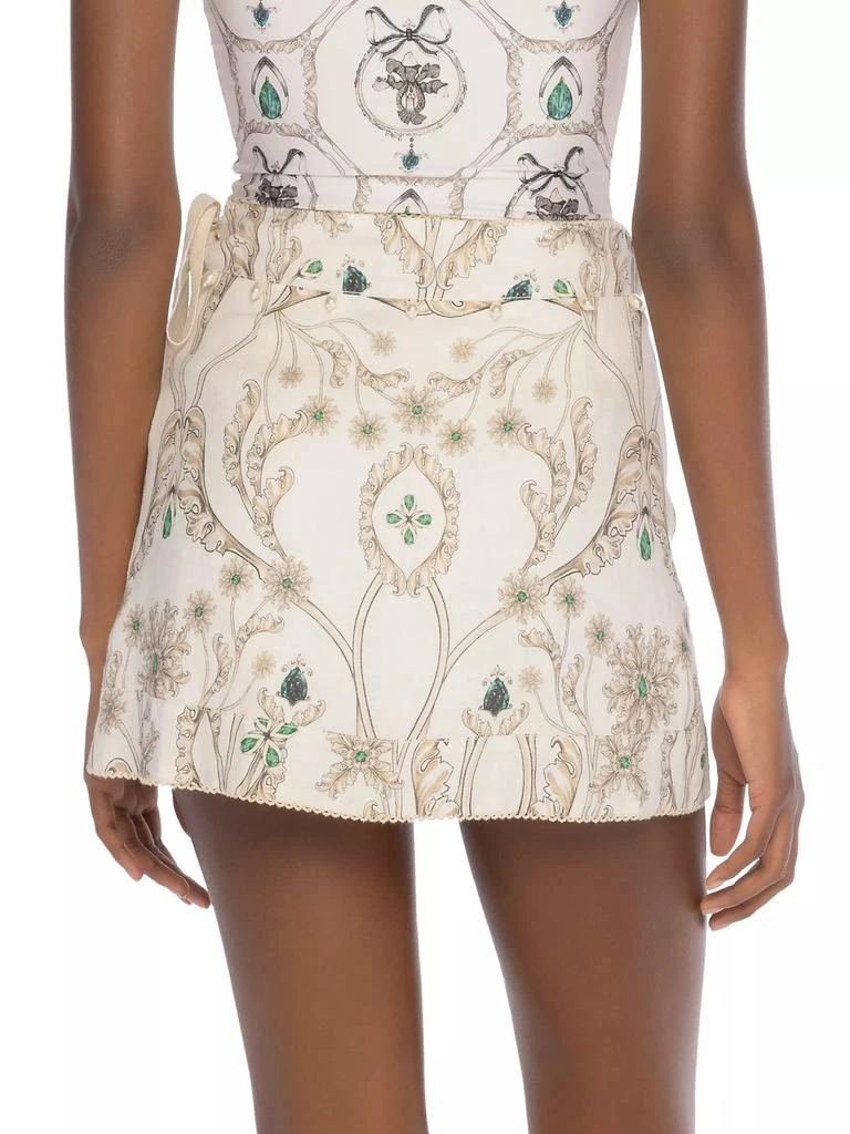 Agua by Agua Bendita Alma Luna Printed Linen Miniskirt 5