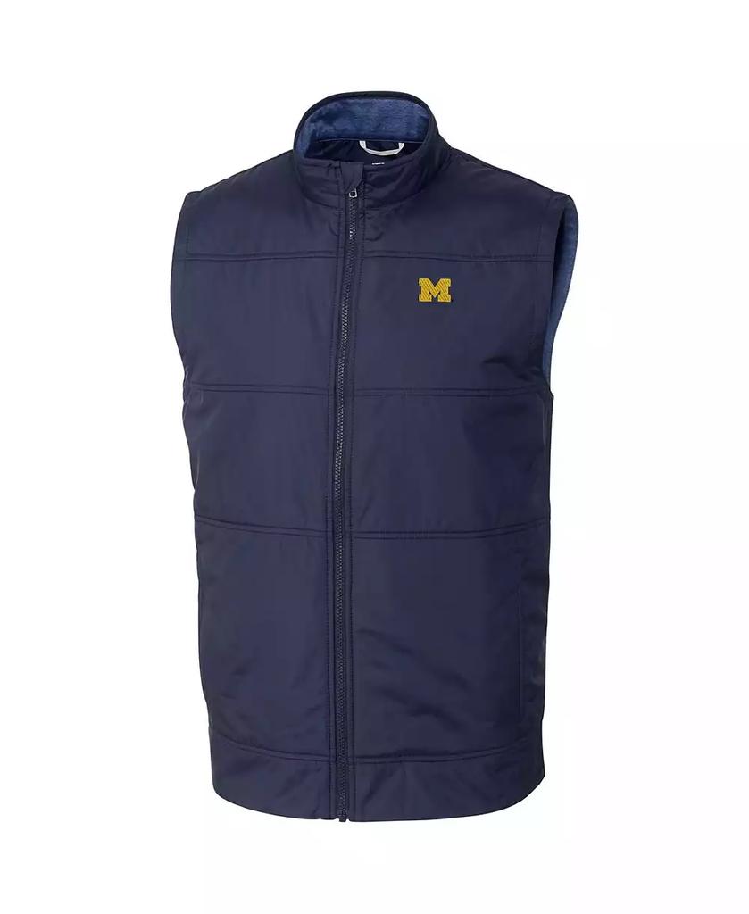 Cutter & Buck Men's Navy Michigan Wolverines Stealth Full-Zip Vest