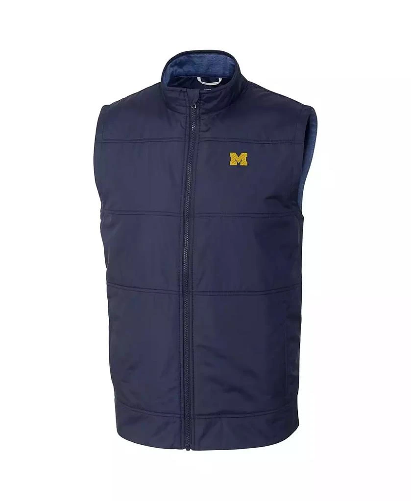 Cutter & Buck Men's Navy Michigan Wolverines Stealth Full-Zip Vest 1