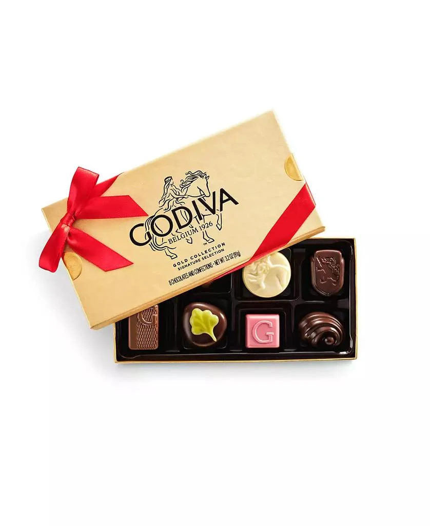 Godiva Assorted Chocolate Gold Gift Box with Red Ribbon, 8 Piece (A $30.00 Value)