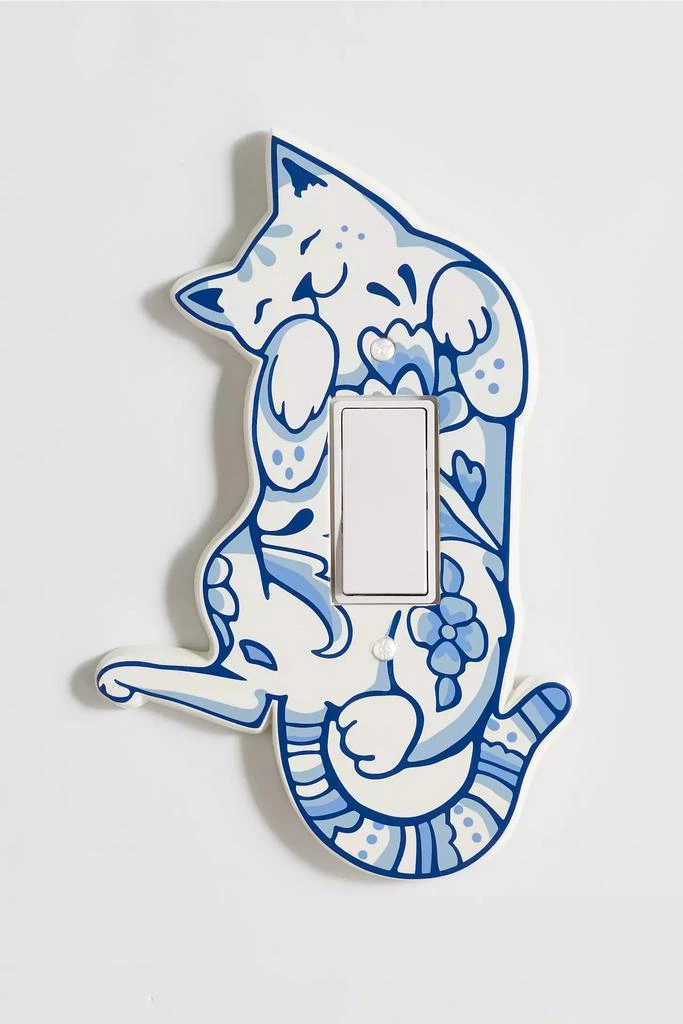 Urban Outfitters Delft Cat Shaped Resin Switch Plate 2